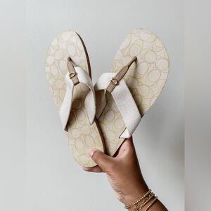 COACH Monogram Flip Flop Sandals